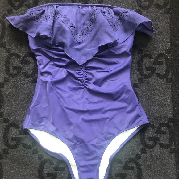 Victoria Secret Flounce One Piece in Blue Small - Picture 2 of 6